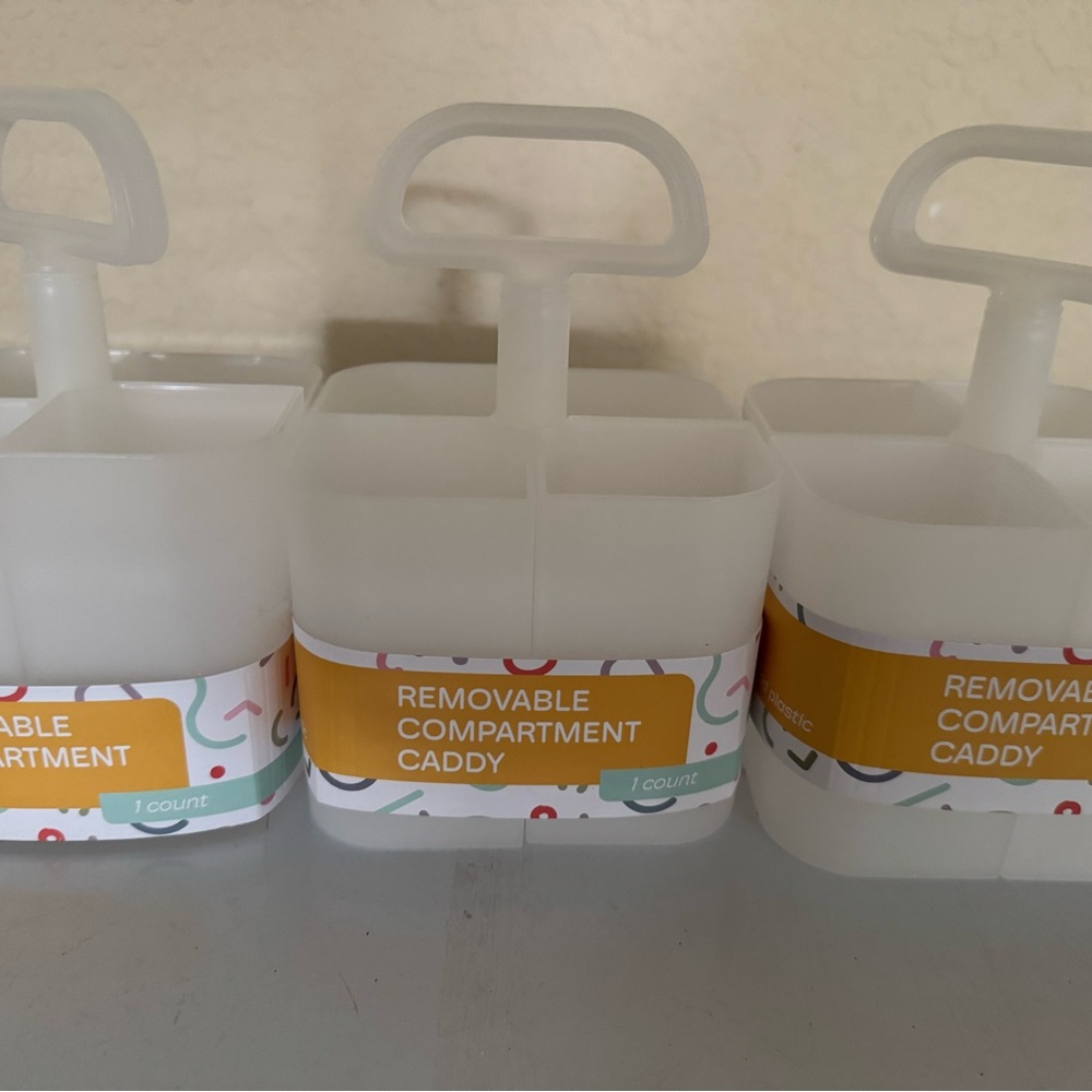 White Removable Compartment Caddy Set of 3